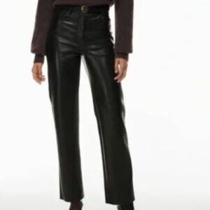 Melina Black Leather Pants